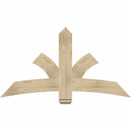 Ekena Millwork Davenport Rough Sawn Timber Gable Bracket, Douglas Fir, 60"W x 32"H x 2"D x 6"F, 13/12 Pitch GBW060X32X0206DAV00RDF